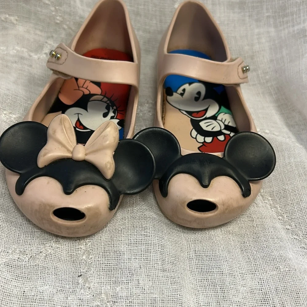 Mini Melissa Mikey and Minnie mouse cute peep toe sandals